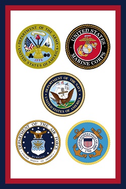 All Five Military Branches Garden Flag