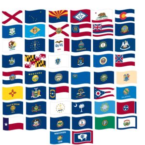 12" X 18" Nylon Set of all 50 State Flags