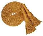 6" Indoor Golden or White Flagpole Cord and Tassel