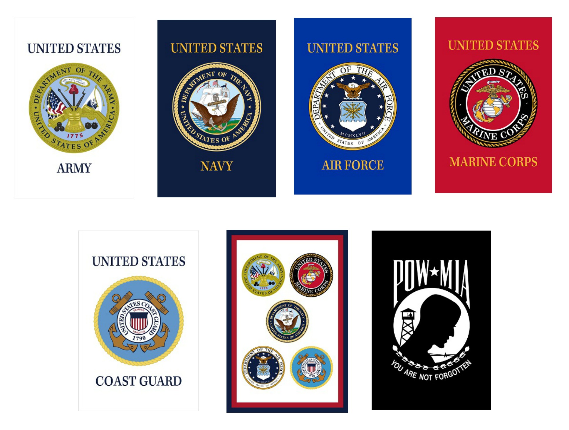 U.S. Military Flags for Gardens, image size:1937x1464