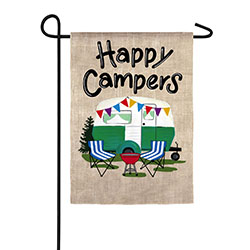 happy campers garden flag